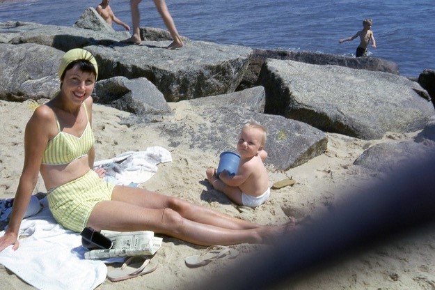 Lady sunbathing on a beach