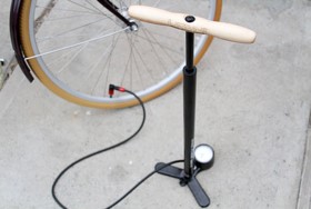 Bike pump filling air