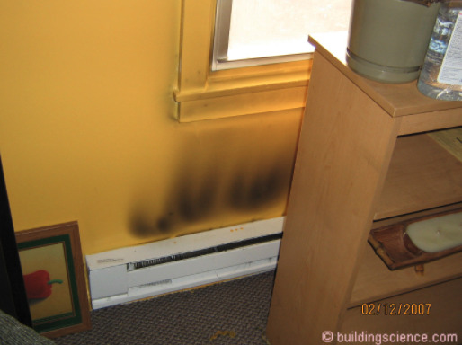 Black smudges near radiator - Building Science Sunday